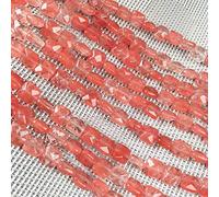 Perles carrées à facettes en pierre naturelle rouge pastèque pour la fabrication de bijoux de 20,1 cm, 2 brins