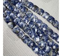 Perles carrées à facettes en Pierre précieuse Naturelle pour la Fabrication de Bijoux DIY 15'' - Sodalite - 11 x 12 x 7 mm