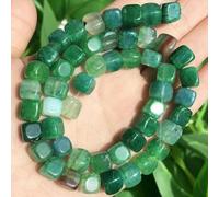 Perles carrées en aigue-marine, morganite, tourmaline, péridot, apatite, 8 mm, pour bracelet, bijoux, agate craquelée verte, 8 mm (environ 48 pièces)