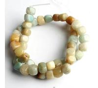 Perles carrées en aigue-marine, morganite, tourmaline, péridot, apatite, 8 mm, pour bracelet, bijoux, amazonite colorée, 8 mm (environ 48 pièces)