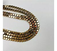 Perles carrées en hématite Naturelle, 105 pièces, Multicolores, Argent, Or, cuivre, 4 mm