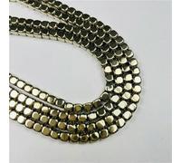 Perles carrées en hématite Naturelle, Argent, Or, Multicolores, 39,4 cm, Bronze, 2 mm, 200 pièces