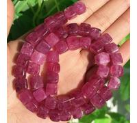 Perles carrées en pierre d'aigue-marine, morganite, tourmaline, péridot, apatite, 8 mm, pour bracelet, bijoux, fuchsia, jade, 8 mm (environ 48 pièces)