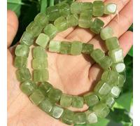 Perles carrées en pierre d'aigue-marine, morganite, tourmaline, péridot, apatite, 8 mm, pour bracelet, bijoux, péridot, 8 mm (environ 48 pièces)