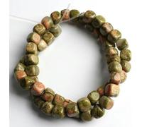 Perles carrées en pierre d'aigue-marine, morganite, tourmaline, péridot, apatite, 8 mm, pour bracelet, bijoux, unakite, 8 mm (environ 48 pièces)