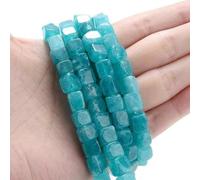 Perles carrées en pierre de tourmaline aigue-marine, perles d'espacement en vrac en forme de cube de pierres précieuses mélangées pour la fabrication de bijoux, de bracelets, de colliers, d'amazonite