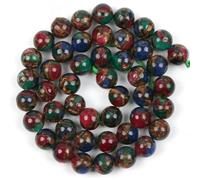 Perles cloisonnées rondes en pierre naturelle, agate, verre, quartz, turquoise, druzy, pour la fabrication de bijoux, accessoires de bricolage, vente en gros - Cloisonné - 6 mm