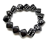 Perles colorées en acrylique extensible avec dés porte-bonheur - Bijoux assortis pour femmes et hommes - Bracelets mignons pour adolescentes, taille unique, Comme décrit