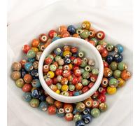 Perles Colorées En Céramique De Chine,6 -8 -100 Pièces,Perles De Porcelaine Pour La Fabrication De Bijoux- A507c - Type A102a A101a-8 Mm
