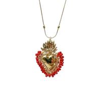 Perles colorées Femmes Hommes, Classique Un Pendentif Vintage du sacré, Collier Coeur Jésus pour Les Cadeaux Thanksgiving de Noël