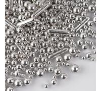 Perles comestibles en sucre argenté 130g - Décoration pour gâteaux, cupcakes, biscuits, desserts - Décors Sucre perlé argenté pour fêtes et célébrations