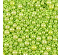 Perles comestibles en sucre Vert 130g - Décoration pour gâteaux, cupcakes, biscuits, desserts - Décors Sucre perlé argenté pour fêtes et célébrations