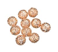 Perles creuses en cuivre à gros trous de 4/6/8/10 mm, perles d'espacement métalliques for la fabrication de bijoux, bracelets, porte-clés, accessoires artisanaux(Kc golden,8mm 10pcs)