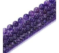 Perles d’améthyste naturelles 8mm pierre précieuse ronde en vrac Pierre énergie pouvoir de guérison pour bijoux de bricolage 1 brin 15"