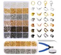 Perles d ' espacement en métal galvanisé de 6 couleurs, perles d ' alignement de pour la conception de bijoux artisanaux professionnels, entretoises de bijoux artisanaux