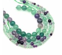 Perles d'agate rose rayée en pierre naturelle de 4/6/8/10 mm, perles d'espacement en vrac, cristaux de guérison, accessoires pour la création de bijoux - Fluorite - 10 mm, 36 à 37 pièces