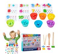 Perles d'apprentissage numérique en silicone - Comptes d'enseignement des nombres avec baguettes | Jeu éducatif coloré de reconnaissance des nombres pour la fête des enfants, Thanksgiving