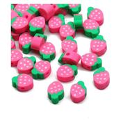 Perles D'argile 20/50/100 pièces de perles d'argile polymère fruits | Entretoise for la fabrication de bijoux, bracelet et collier(B09554(8x11mm),50pcs)