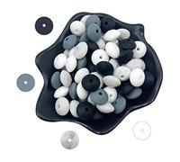 Perles de Boulier en Silicone 12mm 50pc Perles de Lentille pour le Bricolage Collier Bracelet