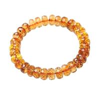 Perles de boulier gravées en cristal jaune naturel brésilien, guérison la richesse, élasticité à mode et réglable for hommes femmes