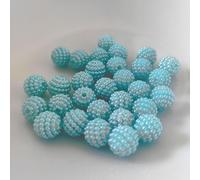Perles de bulles rondes en acrylique, 10 mm, 30 pièces, turquoise