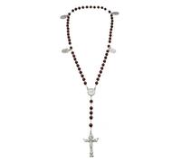 Perles de Chapelet en Bois de Santal Classique, chapelets catholiques en Bois Faits à la Main avec Croix de médaille de Sol sacré pour Femmes Cadeaux Hommes
