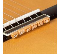 Perles de chevalet de guitare classique - Motif bois clair - Blocs de cravate pour cordes en nylon et carbone - Convient aux guitares flamenco - Alba GB