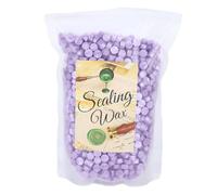 Perles de cire à cacheter, perles de tampon de cire pour invitations de cartes d'enveloppe, perles de scellage de cire à séchage rapide sans odeur de couleur pure avec cuillère ou (Violette)