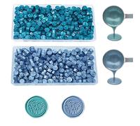 Perles de cire, ANBOSE 200 PCS gris bleu et 200 PCS vert canard perles de cire pour sceller à la cire, perles de scellage pour la fabrication d'invitations de fête