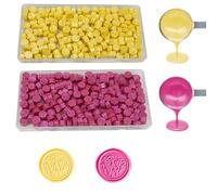 Perles de cire, ANBOSE 200 PCS jaune perle et 200 PCS rose perles de cire pour sceller à la cire, perles de scellage pour la fabrication d'invitations de fête