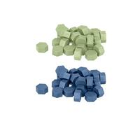 Perles de cire hexagonales - Vert clair + Bleu