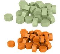 Perles de cire hexagonales - Vert clair + Orange - Artemio Multicolore