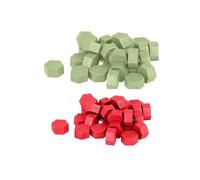 Perles de cire hexagonales - Vert clair + Rouge