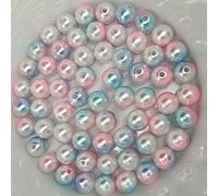 Perles de cire multicolores scintillantes env. 100 pièces, 10mm, blanches, bleues, roses