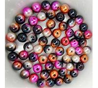 Perles de cire multicolores scintillantes env. 100 pièces, 8mm, rose, blanc, noir