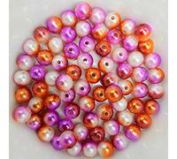 Perles de cire multicolores scintillantes env. 1000 pièces, 3mm, rose foncé, orange, blanc