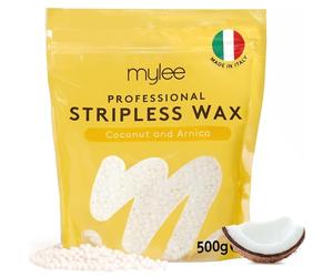 Perles de cire professionnelles Mylee 500g - Billes solides d’épilation sans bande, épilation sans douleur du corps entier, du visage et de la ligne du maillot (Noix de Coco et Arnica)