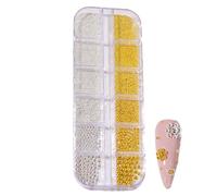 Perles de clous - perles pour | Missions mixtes 3D perles caviar | Pendentifs pour ongles de manucure | Ensemble d'embellissements de manucure | Décoration de boules en acier pour fournitures
