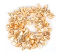 Perles de coquillage galvanisées, éclats colorés irréguliers for la fabrication de bijoux, colliers, bracelets, accessoires DIY(Gold)