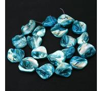 Perles de coquillage naturelles en nacre, étoile d'amour, ovales, rondes, plates, en vrac, pour la fabrication de bijoux, bracelets à breloques, colliers, bleu irrégulier, 21 mm