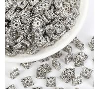 Perles de couleur mélangées Perles de cristal strass carrées Perles d'espacement en vrac pour la fabrication de bijoux Accessoires de collier à faire soi-même 50pcs-Carré-Blanc K,8mm