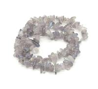 Perles de cristal de lépidolite lilas naturel, éclats et gravier de forme libre pour la fabrication de bijoux (colliers, bracelets, etc.) - Labradorite - 1 pièce (environ 40 cm)