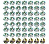 Perles de Cristal de Verre, 120 pièces Perles Attrape-Soleil, pièces Lustre en Cristal Verre octogonal coloré à 2 Trous 14 mm, Attrape-Soleil Suspendus pour remplacements pendentifs