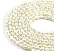 Perles de culture d'eau douce naturelles de 8 à 9 mm AAA, pépite blanche sur fil de 38,1 cm pour la fabrication de bijoux, colliers de guérison, bracelets et designs faits à la main AqBeadsUk
