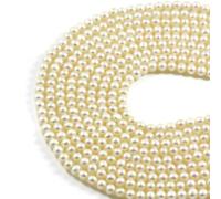 Perles de culture d'eau douce naturelles rondes blanches 5-6mm AA, brin de 35,56 cm pour création de bijoux, colliers de guérison, bracelets et designs faits main - AqBeadsUk