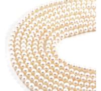 Perles de culture d'eau douce naturelles rondes de 7 à 8 mm AA+, fil de 39,4 cm pour la fabrication de bijoux, colliers, bracelets et designs faits à la main - Blanc AqBeadsUk