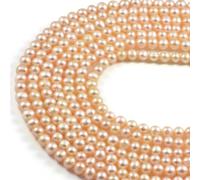 Perles de culture d'eau douce naturelles rondes de 7 à 8 mm - Fil de 35,6 cm - Pour la fabrication de bijoux, colliers de guérison, bracelets et designs faits à la main - Rose AqBeadsUk