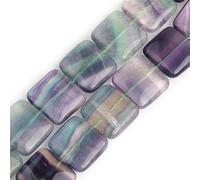 Perles de guérison carrées semi-précieuses en quartz fluorite vert naturel de 20 mm pour la fabrication de bijoux, bracelets, colliers, travaux manuels, 38,1 cm