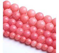 Perles de jade rose en pierre naturelle de 8 mm, 45 pièces, perles de rhodochrosite chalcédoine pour fabrication de bijoux DIY bracelet, 1 fil