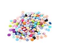 Perles de lentilles en silicone - 6 pouces flexibles colorées faites à la main | Perles d'espacement boulier - pour collier, porte-clés, hommes, femmes, garçons, filles, jeunes adolescents.